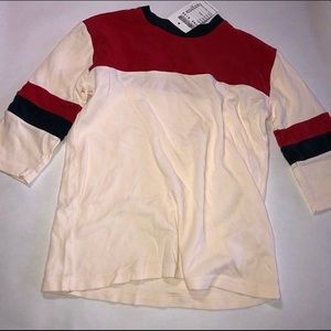 Brandy Melville quarter sleeve red/navy/creme